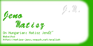 jeno matisz business card